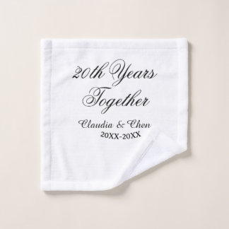 20th Years together anniversary name date year sim Washandje