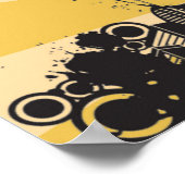 20x16 Abstracte gele stadsmuurkunst Poster (Hoek)