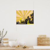 20x16 Abstracte gele stadsmuurkunst Poster (Keuken)