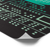 20x16 Abstracte Groene Stadsmuurkunst Poster (Hoek)