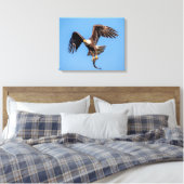 20x16 Bald Eagle met een vis Canvas Afdruk (Insitu (Slaapkamer))