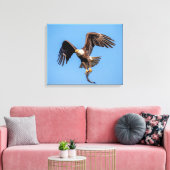 20x16 Bald Eagle met een vis Canvas Afdruk (Insitu (Woonkamer))