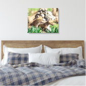 20x16 Fox Kits in de Hudson-vallei Canvas Afdruk (Insitu (Slaapkamer))