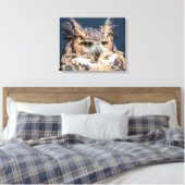 20x16 Great Horned Owl Portret Canvas Afdruk (Insitu (Slaapkamer))