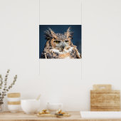20x16 Great Horned Owl Portret Poster (Keuken)