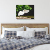 20x16 Grote Egret Canvas Afdruk (Insitu (Slaapkamer))