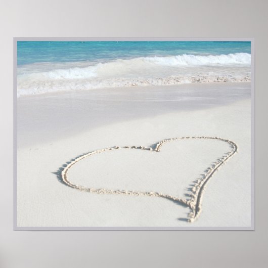 20x16 Hartslag op de strand Wall Art Poster (Voorkant)