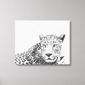 20x16-inch moderne zwarte en witte jaguar canvas afdruk (Voorkant)