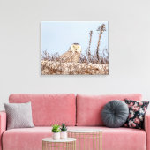 20x16 Snowy owl op het strand Canvas Afdruk (Insitu (Woonkamer))