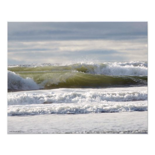 20X16 Storm Waves uit Ocean Shores, WA Foto Afdruk (Voorkant)