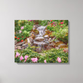 20x16 stromende waterval met bronbloemen canvas afdruk (Voorkant)