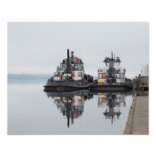 20x16 Tugboten in de haven van Olympia, WA Foto Afdruk