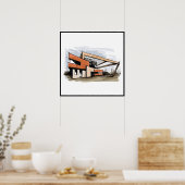 20x20 Abstract huis muurkunst Poster (Keuken)
