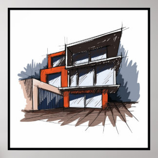 20x20 Abstract huis muurkunst Poster