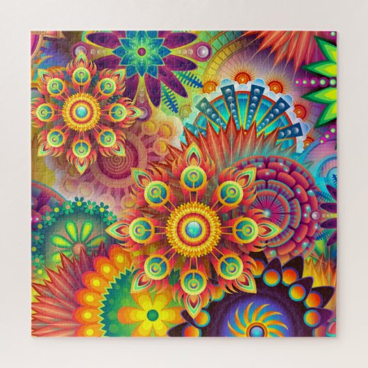 20x20 Abstracte Psychedelic Mandalas Puzzle Legpuzzel (Verticaal)