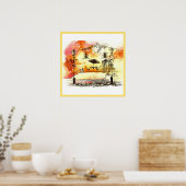 20x20 Abstracte stadsclumwand Poster (Keuken)