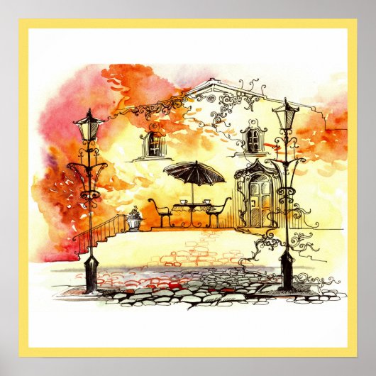 20x20 Abstracte stadsclumwand Poster (Voorkant)