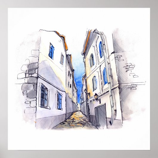20x20 Abstracte stadsclumwand Poster (Voorkant)