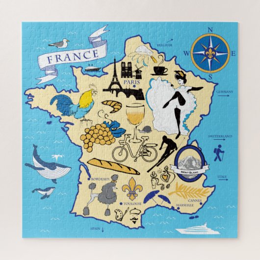 20x20 Map of France Puzzle for Colorblind People Legpuzzel (Verticaal)