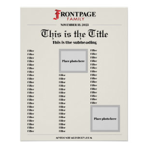 20x25 Aangepaste krant Artikel Poster
