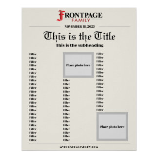 20x25 Aangepaste krant Artikel Poster