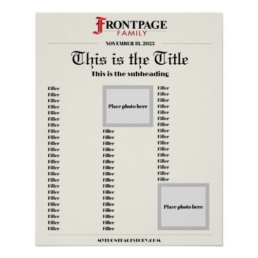 20x25 Aangepaste krant Artikel Poster (Voorkant)