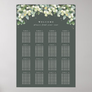 20x28" 16 Tafels van 10 zitplaatsen Chart Poster