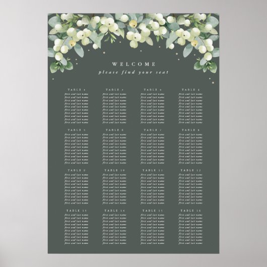 20x28" 16 Tafels van 10 zitplaatsen Chart Poster (Voorkant)