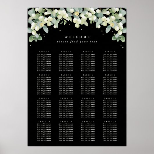 20x28" 16 Tafels van 10 zitplaatsen Chart Poster (Voorkant)