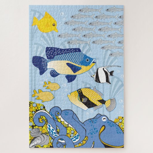 20x30 Art Deco Ocean Puzzle for Colorblind People Legpuzzel (Verticaal)