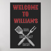 20x30 Backyard BBQ Birthday Party Welkomstteken Poster (Voorkant)