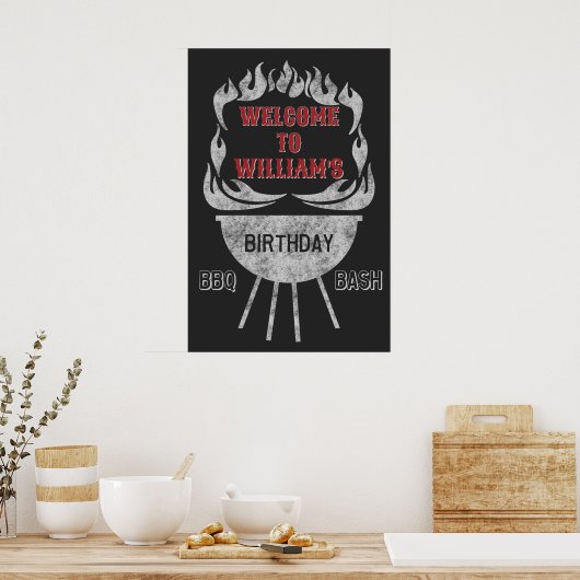 20x30 BBQ Welkomstbord & Poster op feestdag (Keuken)