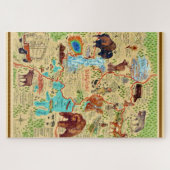 20x30 geïllustreerde kaart van Yellowstone Legpuzzel (Horizontaal)