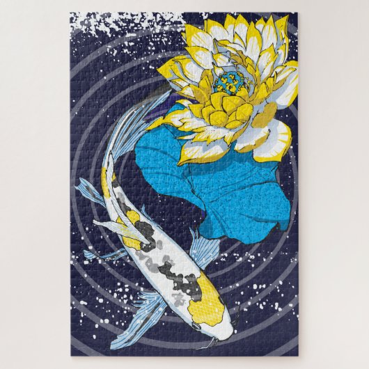 20x30 Koi en Lotus Puzzle voor kleurenblinden Legpuzzel (Verticaal)