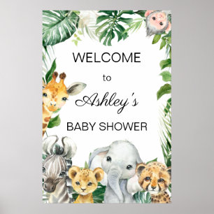 20x30 Safari Greenery Baby shower Welkomstwoord Po Poster