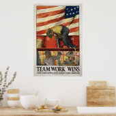 20x30 Teamwork Wins, WWI motivatie poster (Keuken)