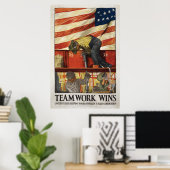 20x30 Teamwork Wins, WWI motivatie poster (Thuiskantoor)