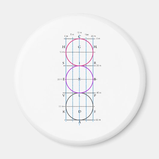 20x60m Dressage Court **Cirkels** Magneet (Voorkant)