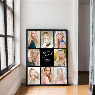 20XX Afgestudeerde acht-foto zwart-wit Perfect Poster