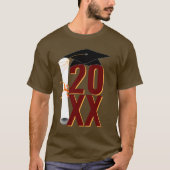 20XX Afstudeerder Pet en Diploma Afstuderen T-shirt (Voorkant)