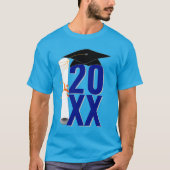 20XX Afstudeerder Pet en Diploma Afstuderen T-shirt (Voorkant)