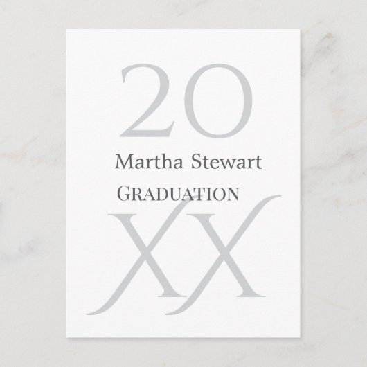 20XX bold le graduation name congrats school year  Briefkaart (Voorkant)