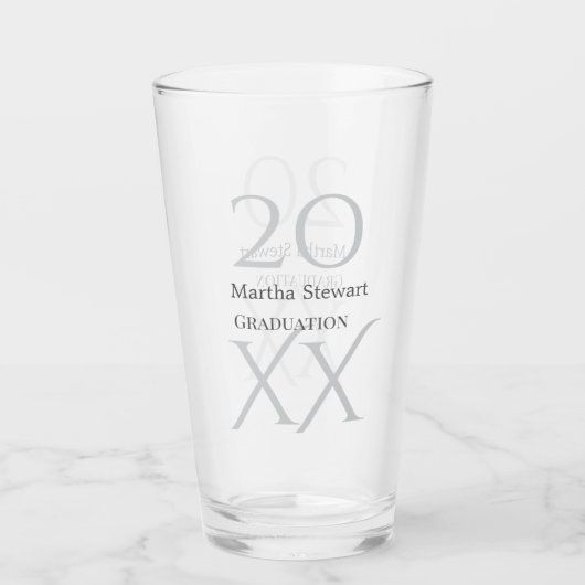 20XX bold le graduation name congrats school year  Glas (Voorkant)