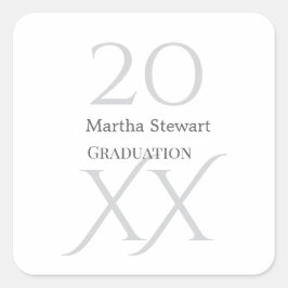20XX bold le graduation name congrats school year  Vierkante Sticker