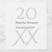 20XX bold le graduation name congrats school year  Wijn Etiket (Enkel label)