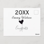 20XX bold letter congrats graduation name heart si Briefkaart (Achterkant)