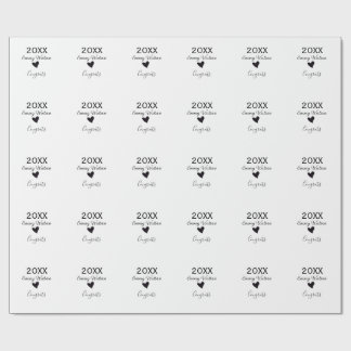 20XX bold letter congrats graduation name heart si Cadeaupapier