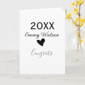 20XX bold letter congrats graduation name heart si Kaart (Gele Bloem)