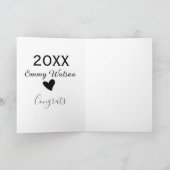 20XX bold letter congrats graduation name heart si Kaart (Binnen)