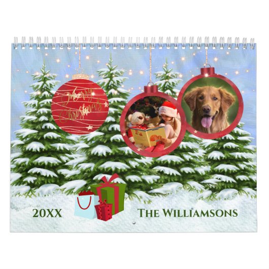 20XX CIY-familie foto bewerkbare muur Kalender (Hoes)